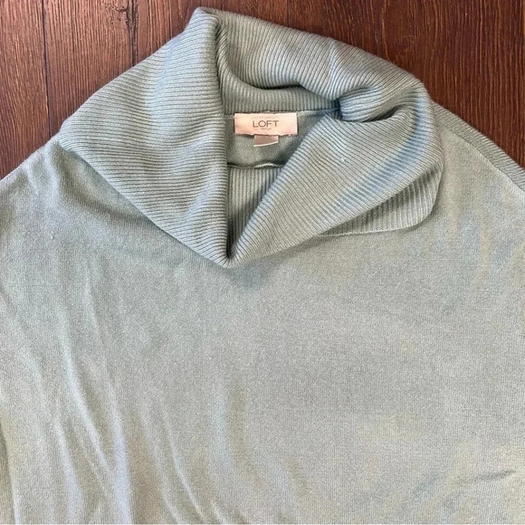 LOFT mint Cowlneck sweater SZ MED - Picture 2 of 3
